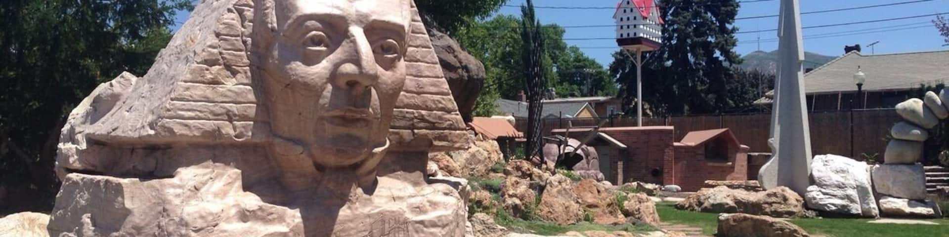 An English sphinx? This interesting little spot includes an odd assembly of sculptures honoring Mormon heritage. With minimal information provided (outside of scripture quotes stamped into stone) this lovely little garden tucked into SLC's downtown leaves visitors slightly perplexed - unless perhaps you are in the know about LDS history.