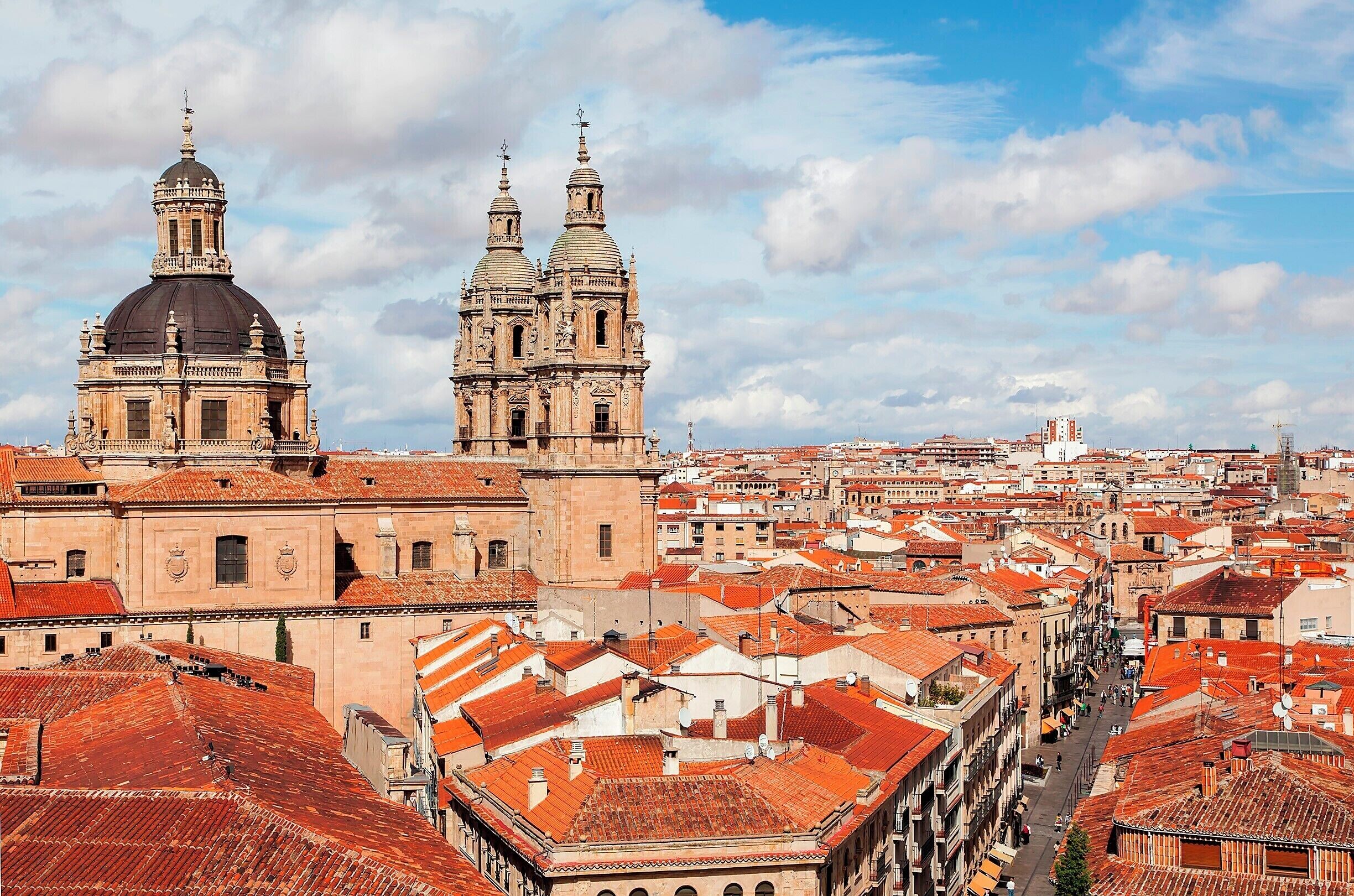 Cityscape as seen from the roof of the New Cathedral.  Dominating the scene is the baroque style La Iglesia de la Clerecía (The Church of the Clergy), built between 1617 and 1755.  Definitely worth the small entry fee.