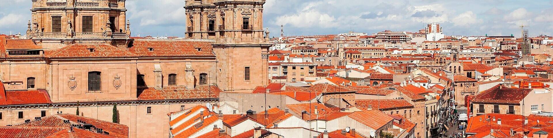 Cityscape as seen from the roof of the New Cathedral. Dominating the scene is the baroque style La Iglesia de la Clerecía (The Church of the Clergy), built between 1617 and 1755. Definitely worth the small entry fee.