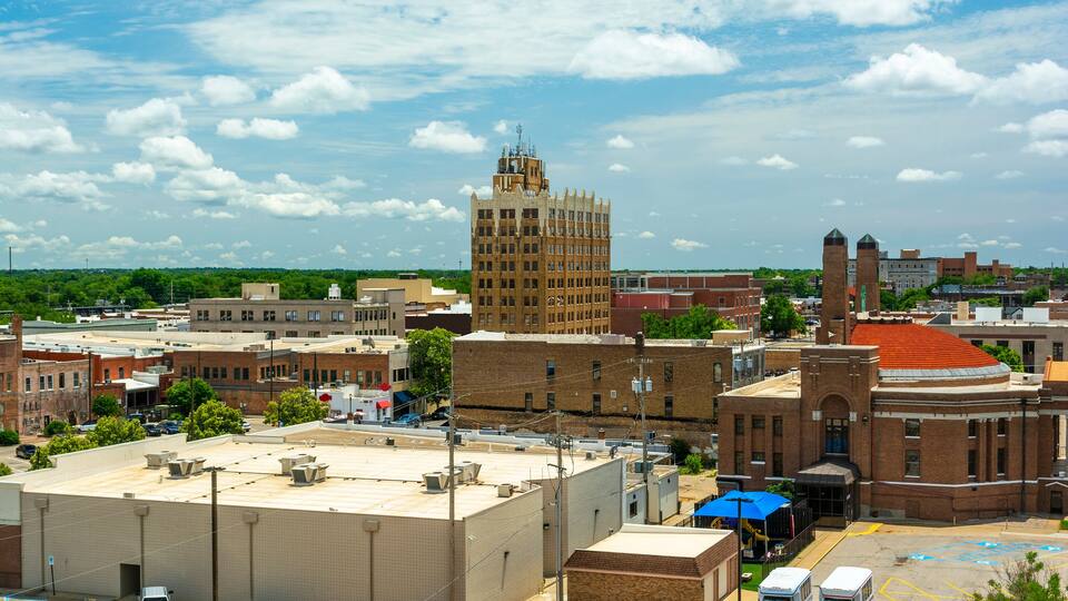 Downtown Salina, Kansas on a Sunny Day