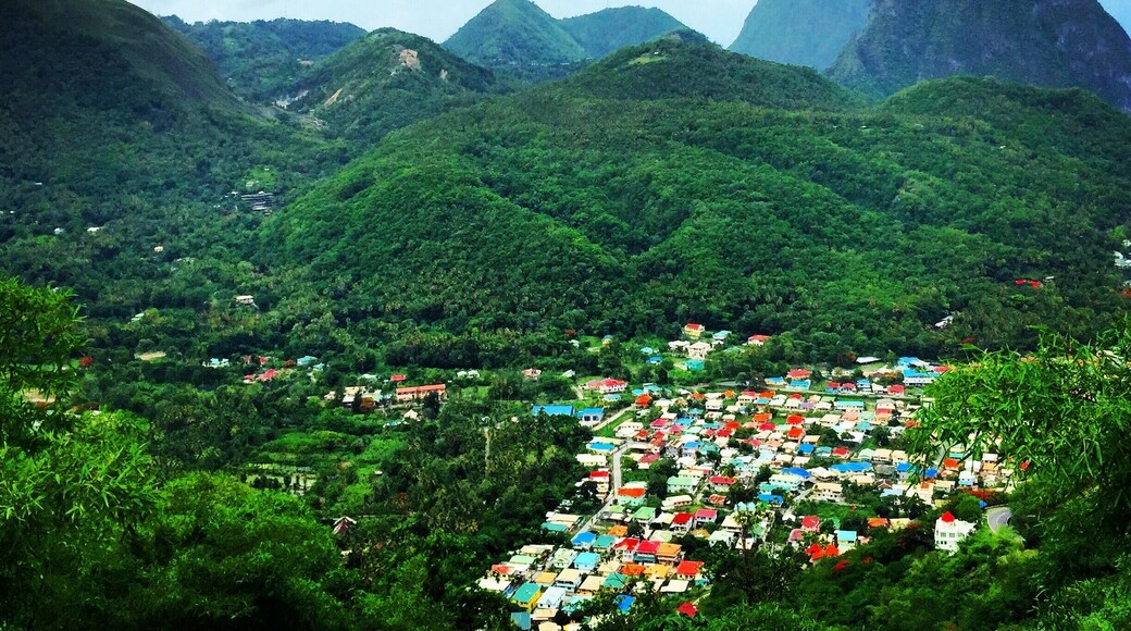 The view of the pitons on our way to the mud bath.