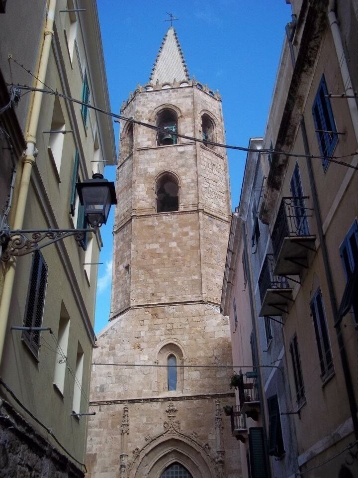St Mary Cathedral bell tower, Alghero, Sardinia 🇮🇹 Sardinia is a beautiful Italian Island in the Mediterranean Sea.