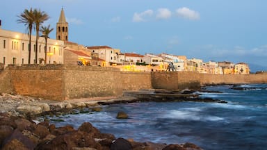 Alghero, Sardinia Island, Italy in the sunset. Defensive wall