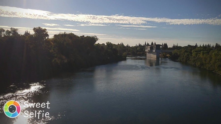 Early morning sunrise over the bridge.