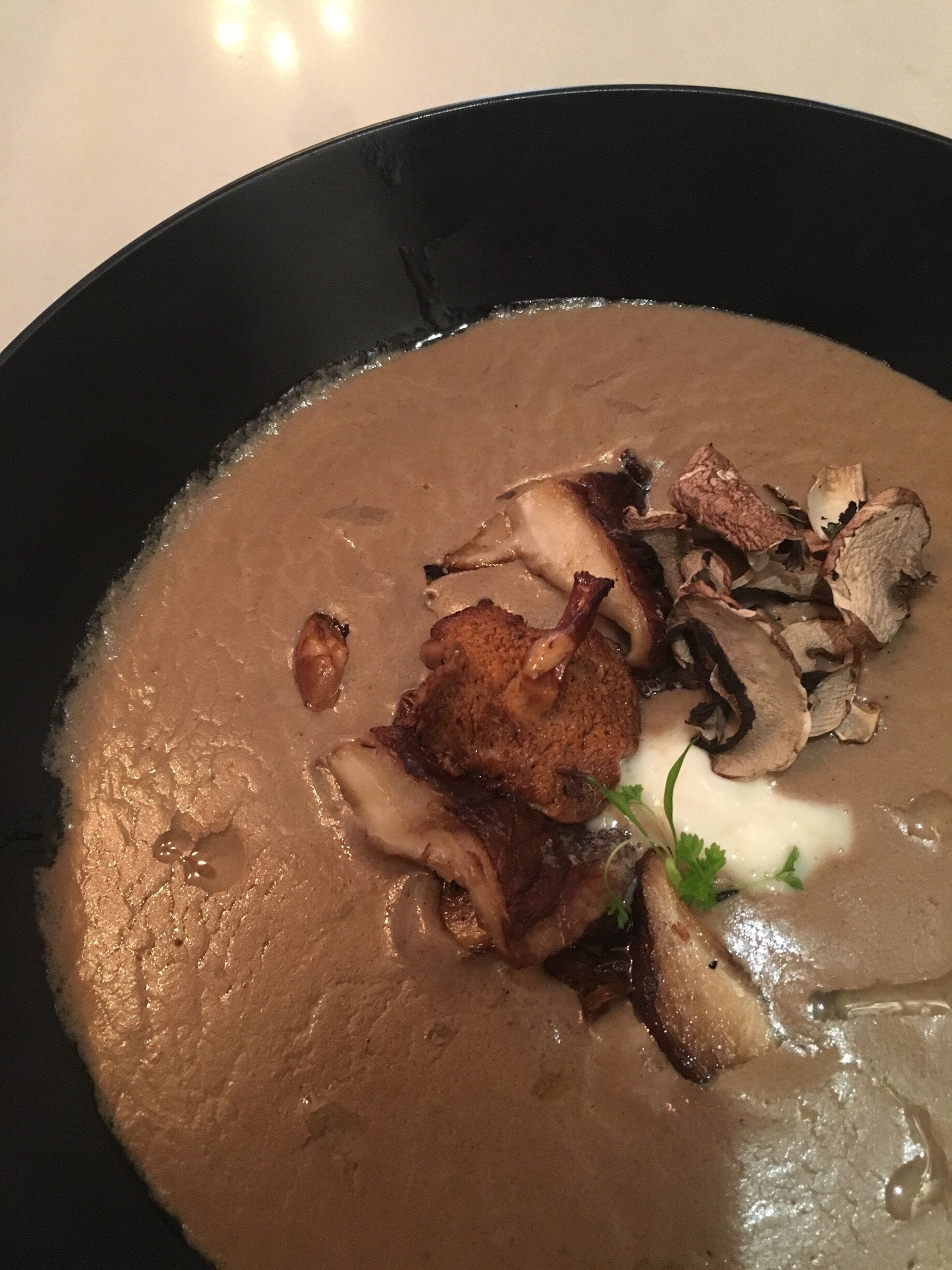 Quite possibly the best thing I've ever eaten. Glorious mushroom bisque. 