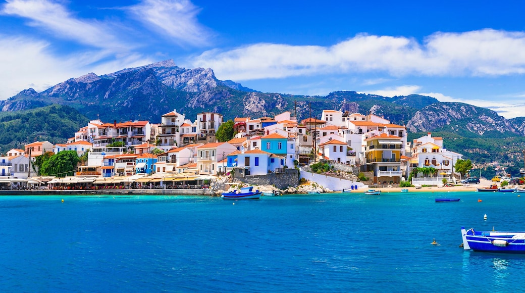 travel in Greece. Samos island - picturesque traditional fishing village Kokkari.