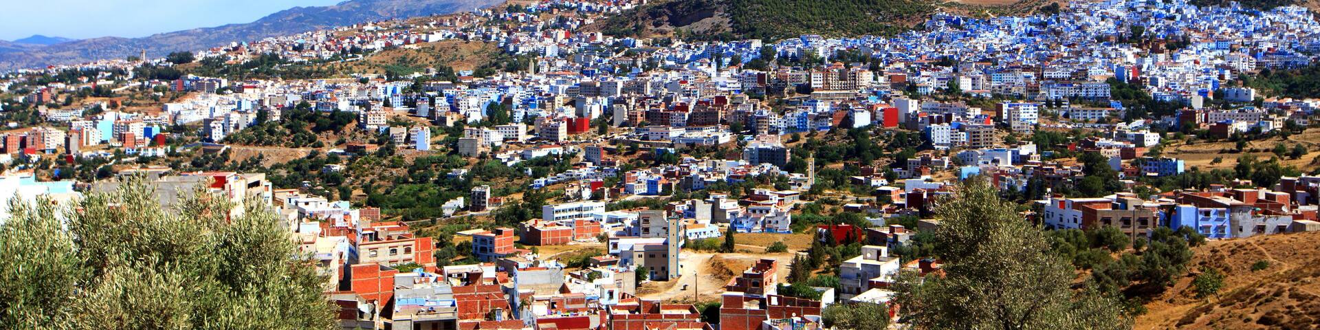View of one of the most beautiful cities and typical landscape of El Jebha village, Al Hoceima, Morocco.