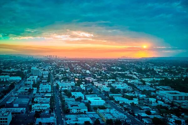 Sunrise at the santa monica pier