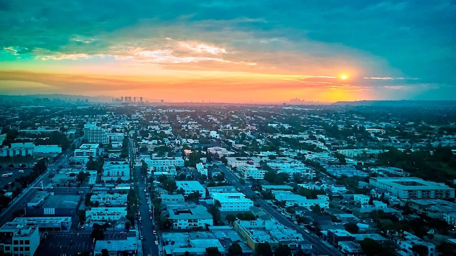 Sunrise at the santa monica pier