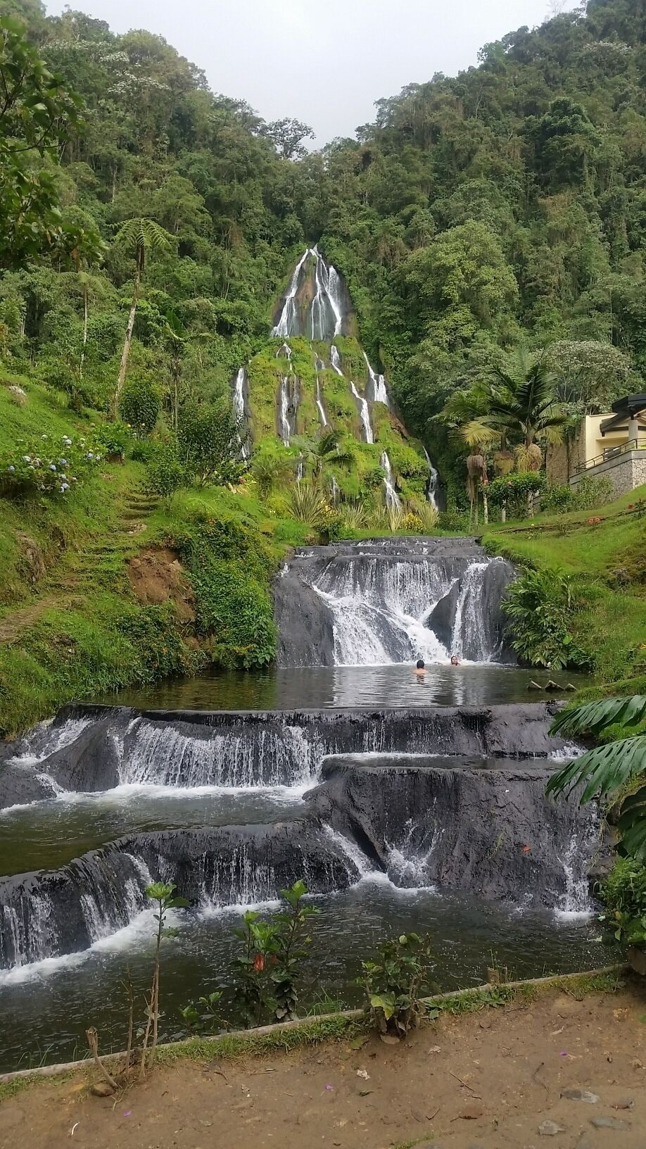 The waterfall is amazing. Straight from the top of the mountains!