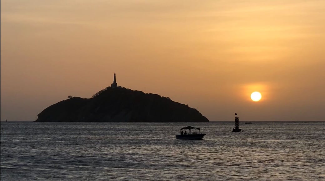 Beautiful sunset in Santa Marta beach