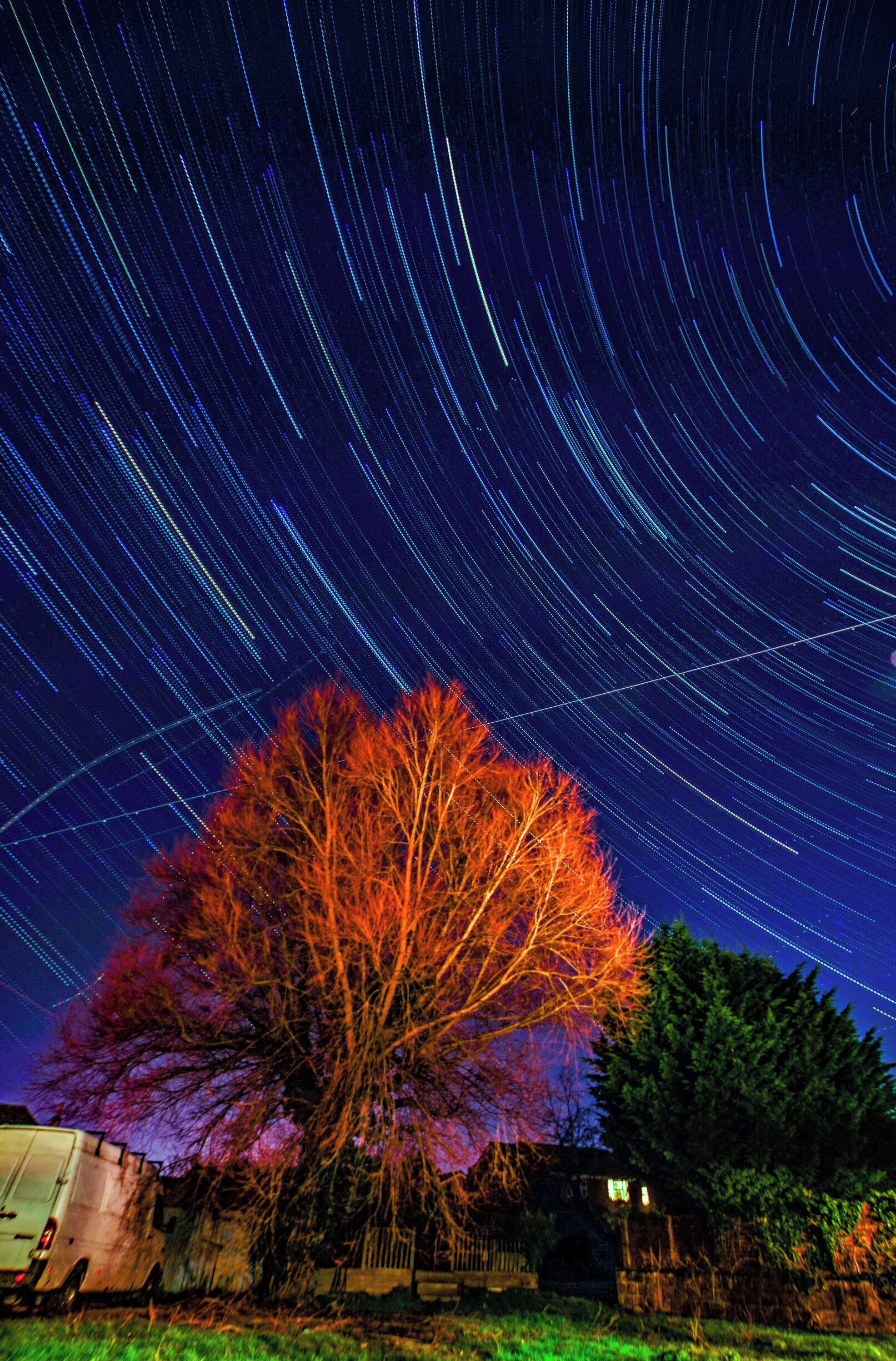 Even in the urban areas around Southampton, Fareham and Portsmouth with all it's light pollutive you can still capture star trails on a clear night.
