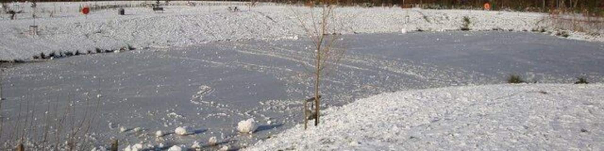 Pond at Dowd's Farm Park in January 2010 Pond at Dowd's Farm Park. Dowd's Farm is continuing to be developed as Hedge End's latest housing estate. This view shows the new pond in January 2010 after some unusual amounts of snow.