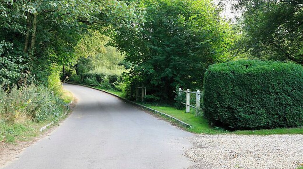 Sandy Lane crossing a stream, nr Waltham Chase. The stream was almost dry. The lane is single track.