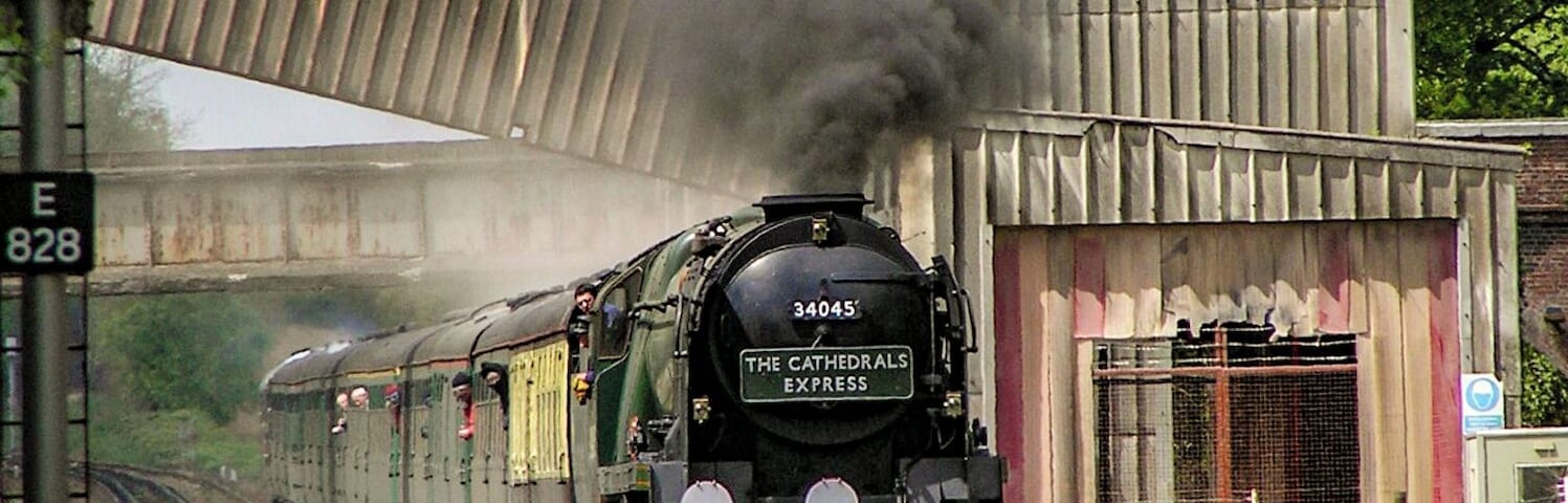 Steam train passing Botley, heading towards Fareham from Eastleigh. Occasional main line steam tours still use this route. #History