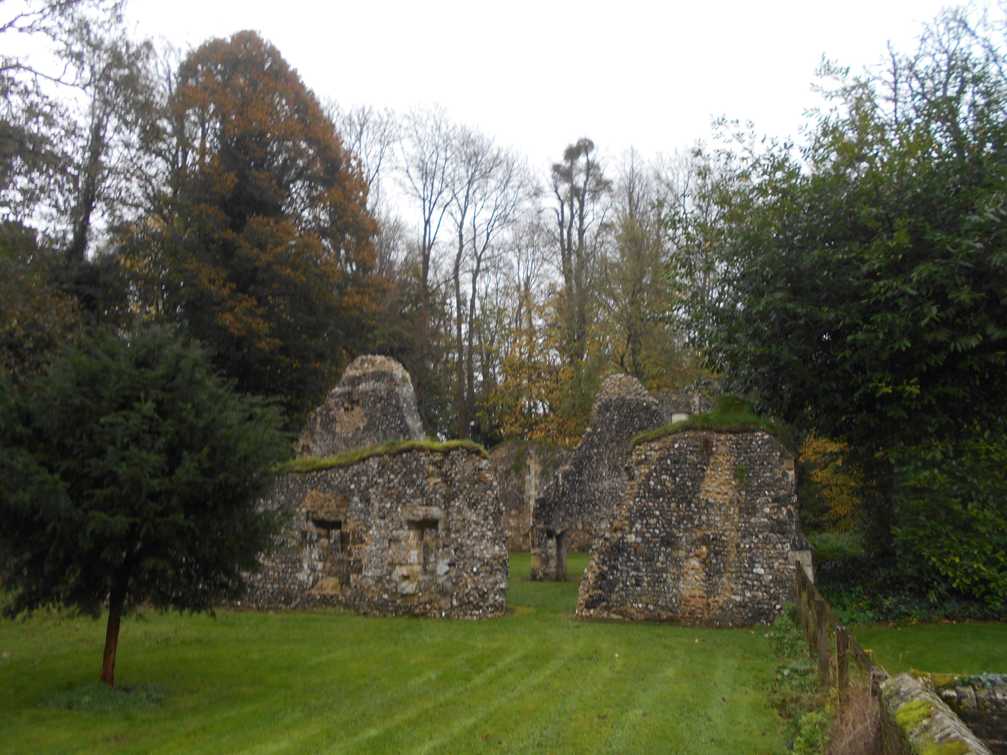 Ruined Norman hall St John's House, Warnford, Hampshire.