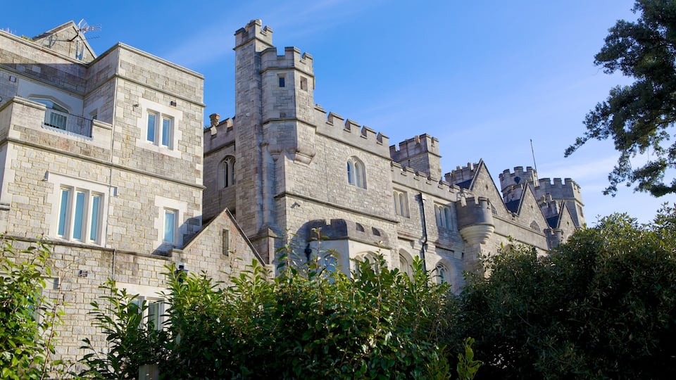 A large stone castle with multiple towers and battlements.