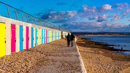 Storms have washed up huge piles of shingle on the promenade at Milford-on-Sea