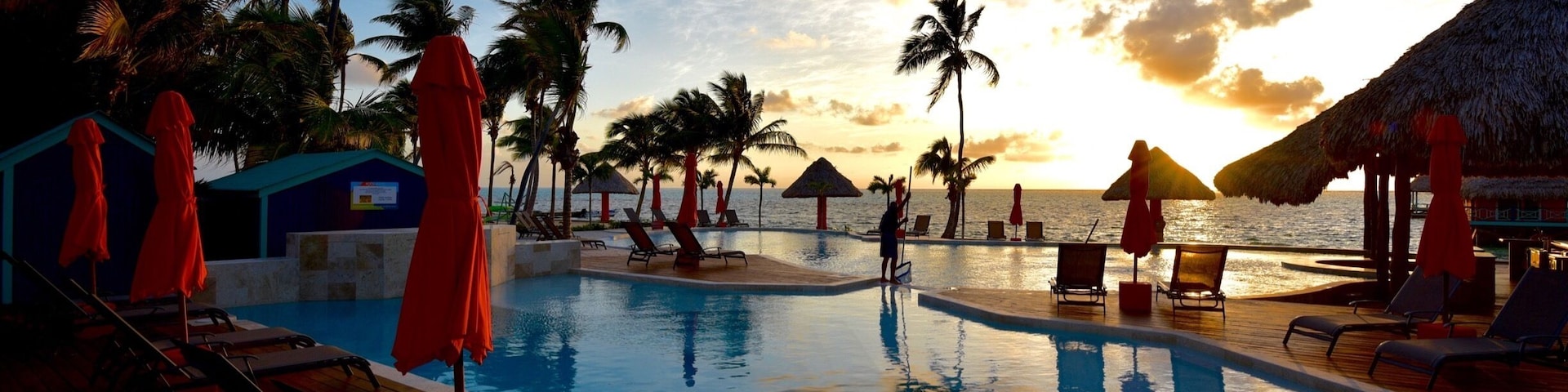 Sunrise at Costa Blu resort in Belize.