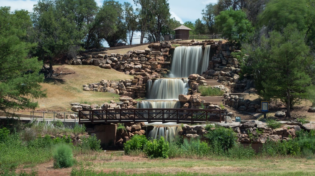 The Falls in Wichita Falls in Texas, USA. The city's original falls washed away in a flood. The present 54-foot man-made waterfall is a multi-level cascade on the south bank of the Wichita River
