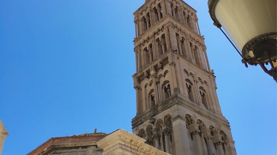 The Cathedral Saint Domnius (Sveti Duje) at Split is regarded as the oldest Catholic cathedral in the world. It was built in the year 305 as the Mausoleum of the Roman emperor Diocletian. The bell tower is from the 12th century.