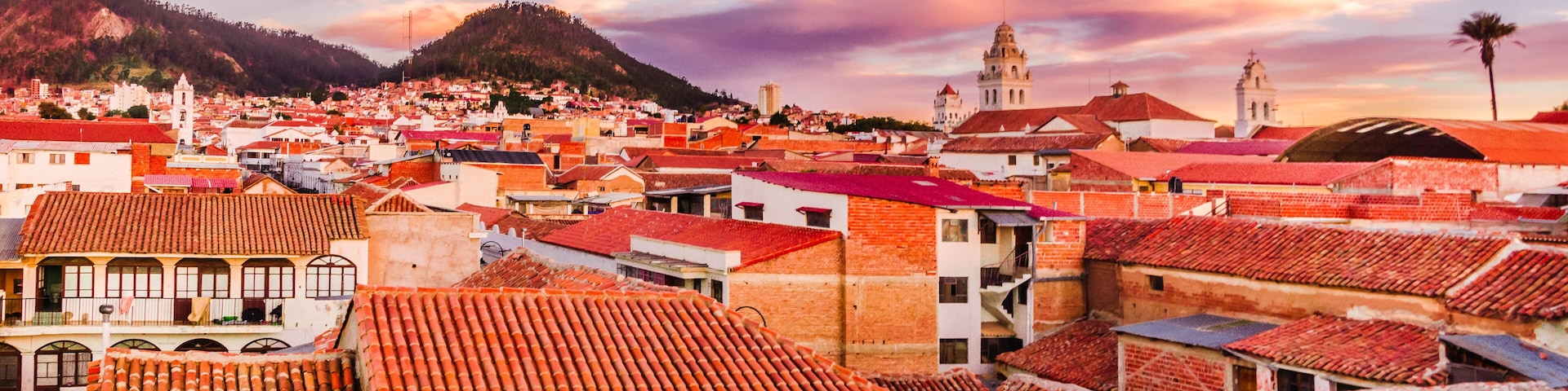 Sunset View over cityscape of Sucre - Bolivia