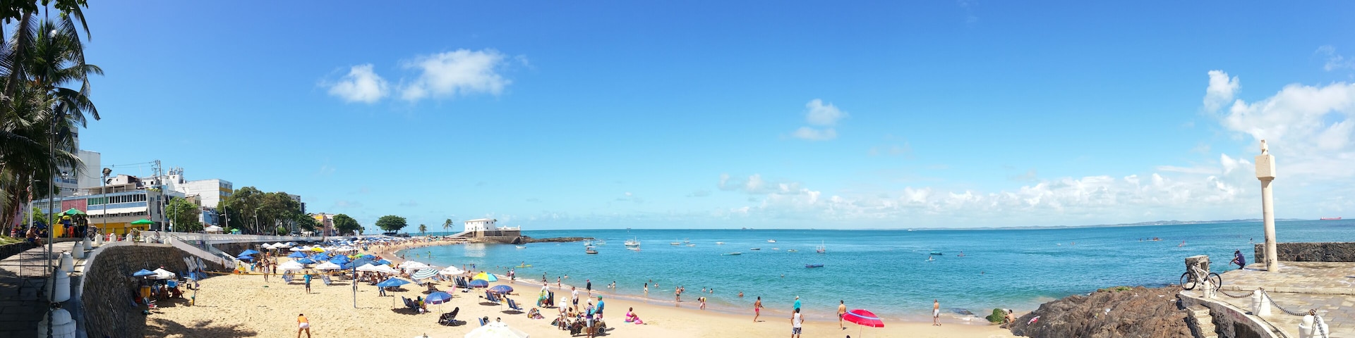 Panoramic of Porto da Barra Beach in Salvador Bahia Brazil