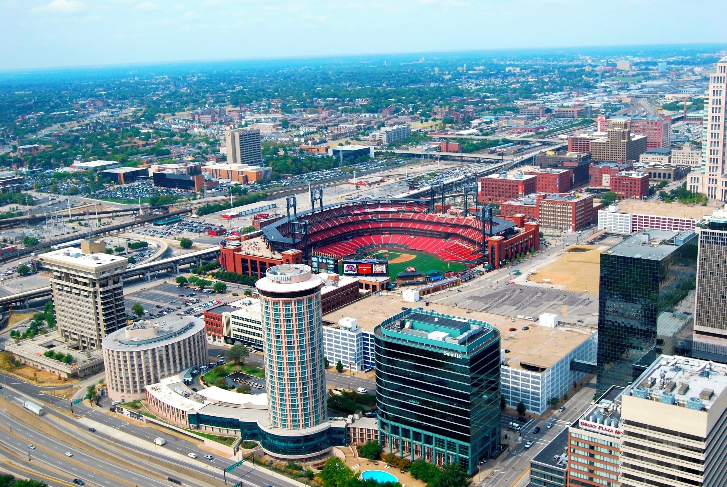 Was a real good place to get this photo from the top of the Arch in St Louis Missouri