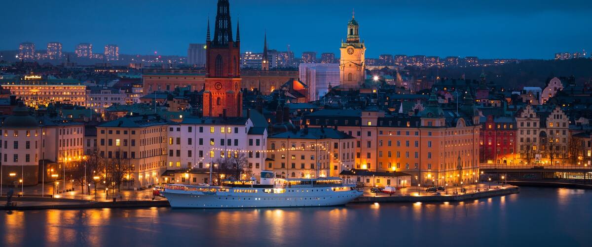A lovely view of central Stockholm as seen from Skinnarviksberget on Södermalm.