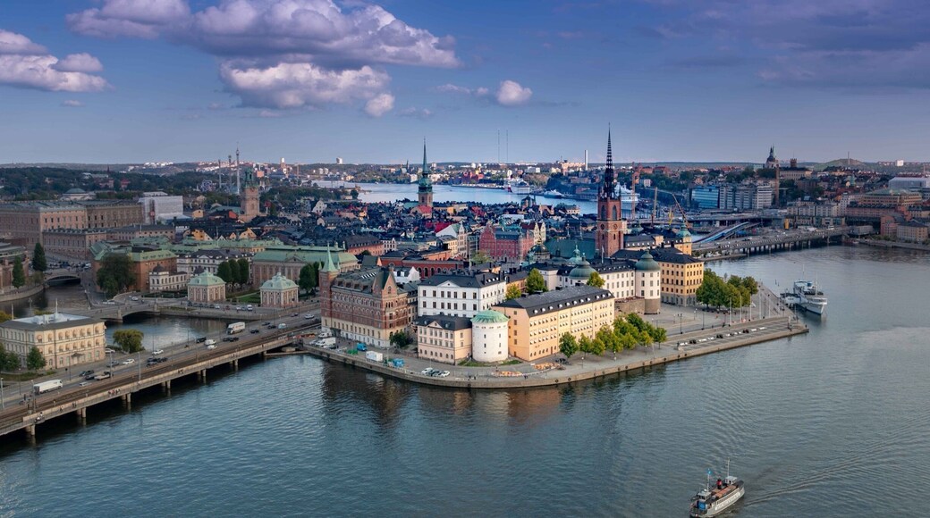 View of Gamla Stan’s Riddarholmen from the top of Stadshuset (Stockholm City Hall).