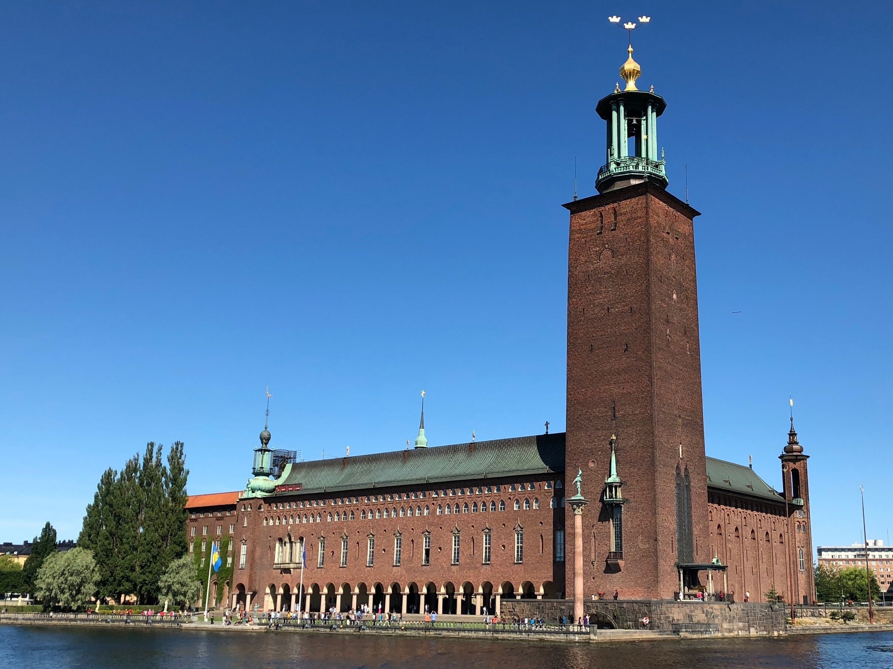 The City Hall is one of Stockholm&#x27;s most iconic buildings and stars in countless images and postcards of the city. Dating from 1923, the hall opened on that most Swedish of dates Midsummer&#x27;s Eve. Housed within are assembly rooms, offices, works of art, and the machinery of civil democracy. The prestigious annual Nobel Banquets are held here. Recipients dine first in Blå hallen and then move on to the formal ball in Gyllene salen, which has no less than 18 million mosaics adorning its walls. A particular treat is the chance to view the city from the famous tower.