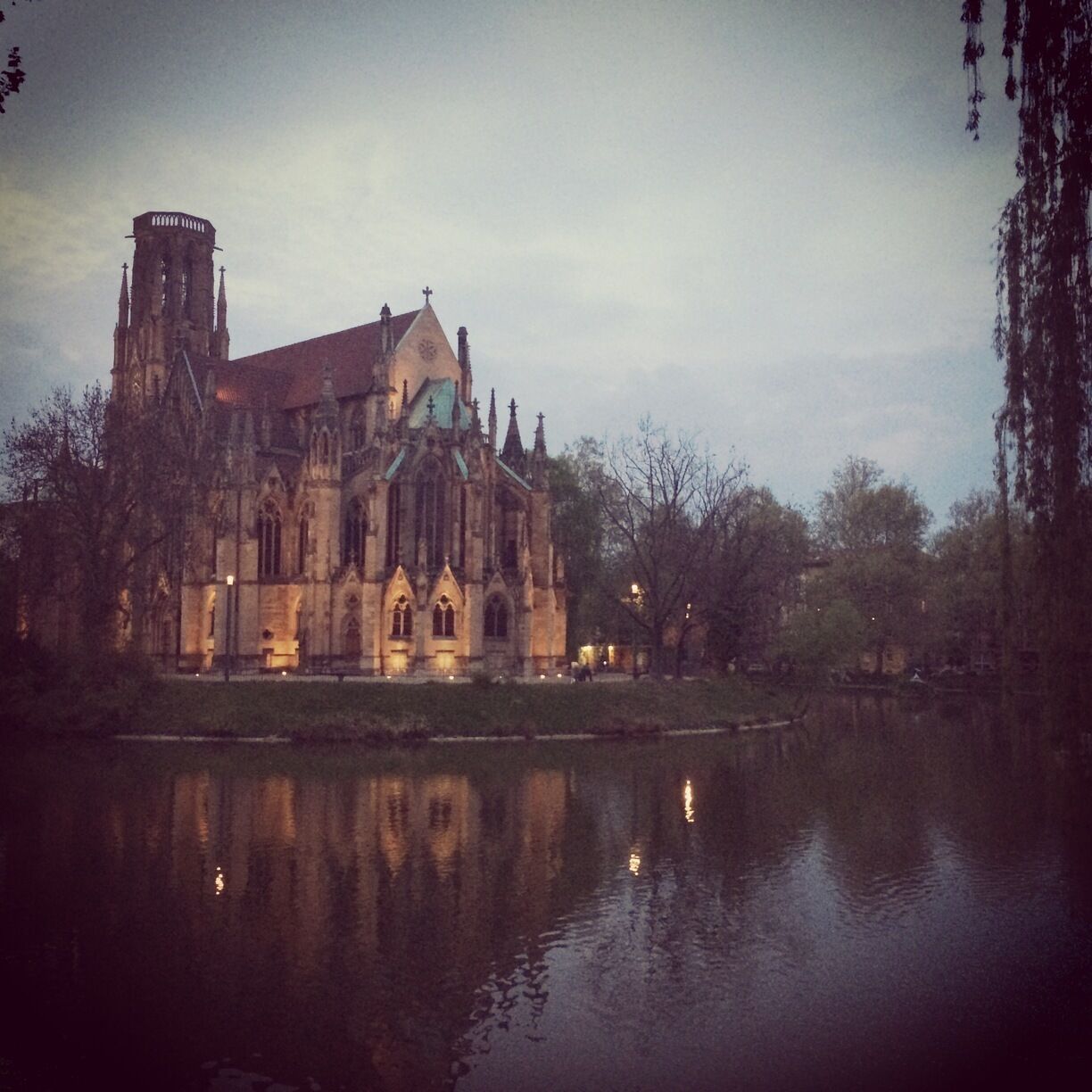 Beautiful church with lake
