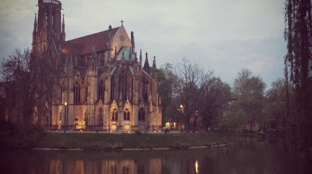 Beautiful church with lake