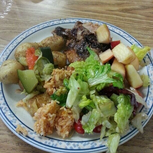 Praise and worship service (provided by various local churches) followed by (gourmet) meal delivered to you at your table. 