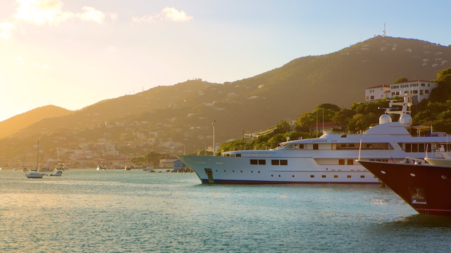 Charlotte Amalie featuring a coastal town, a bay or harbour and general coastal views