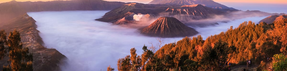Panoramic of Mt.Bromo in Tengger Semeru National Park, East Java, Indonesia