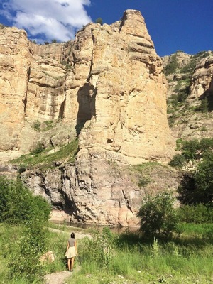 We found this by accident, a perfectly hidden stream next to giant stone structures! #Adventure