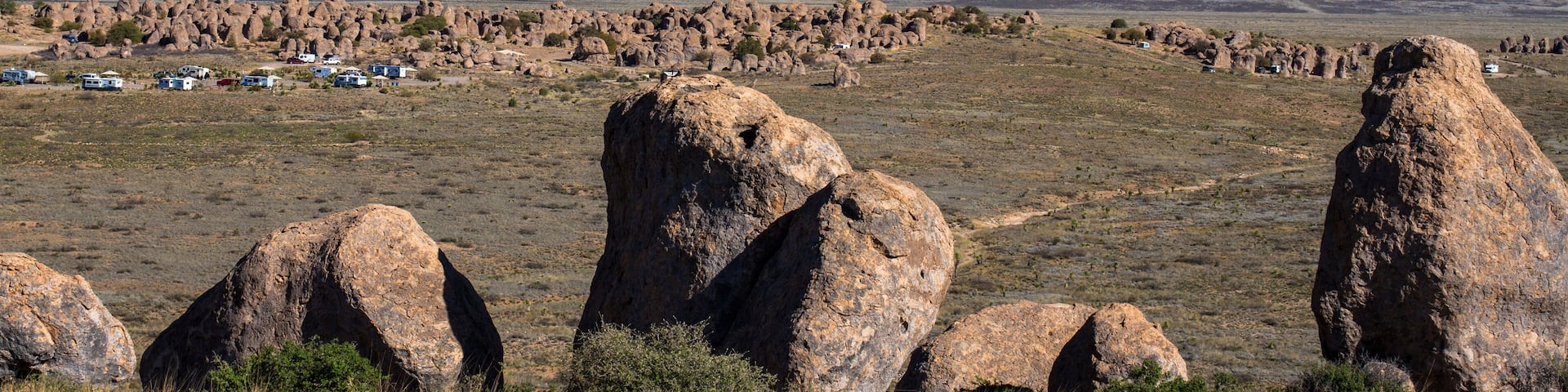 Panorama of City of Rocks State Park in southern New Mexico