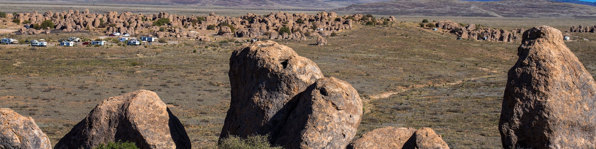 Panorama of City of Rocks State Park in southern New Mexico