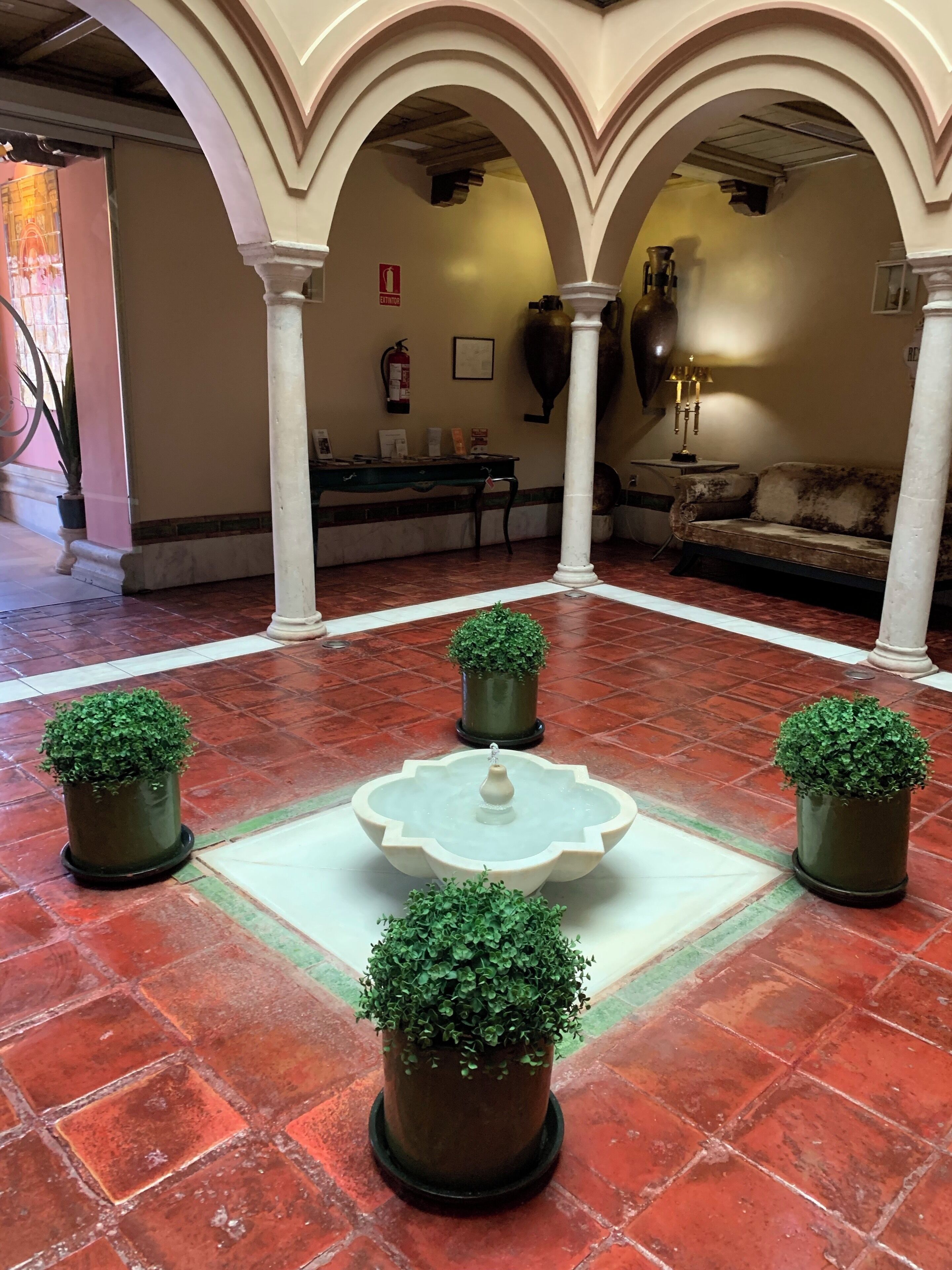 The beautiful entrance to the Hotel Sacristía de Santa Ana where my Husband and I stayed for a week Jan/Feb 2019. I would highly recommend this hotel to anyone visiting Seville 🇪🇸 it is in a bustling area with plenty of bars and restaurants, a short walk from the old town and Cathedral and the City Sightseeing hop on/hop off tour bus stops right outside too!