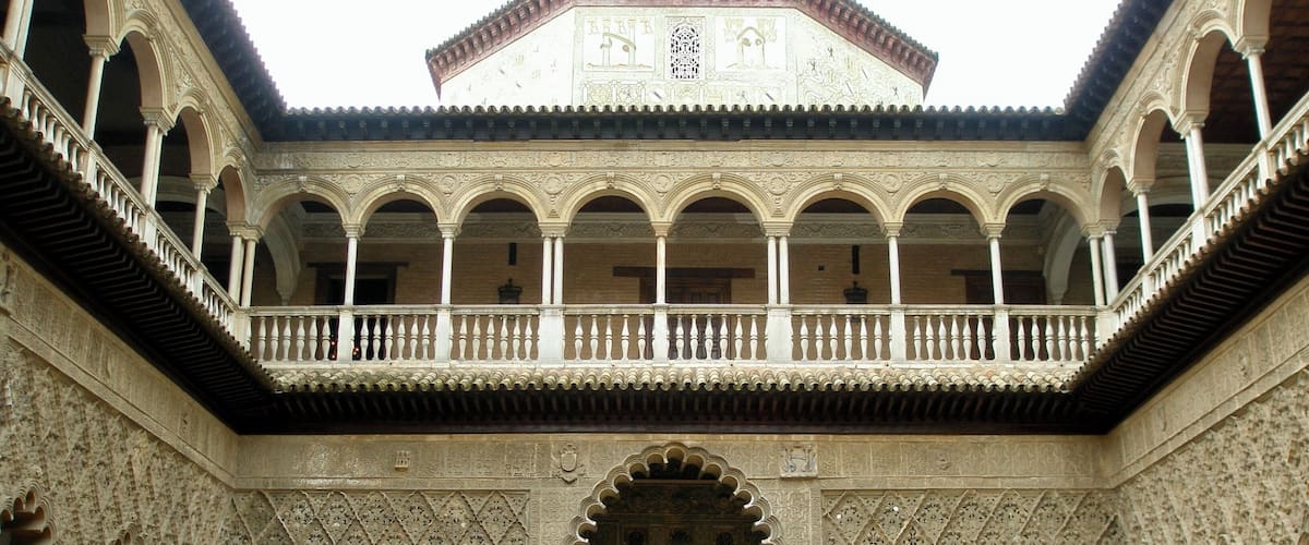Inside the Moorish Royal Alcazar Palace in Seville, Spain (Apr 2007).