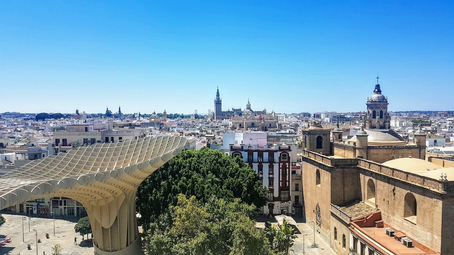 Old meets new over Seville. #LifeAtExpedia
