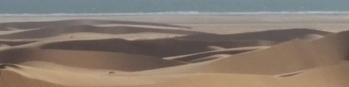 Sand dunes to the ocean. If in Swakopmund, you have to go out on the quad bikes!