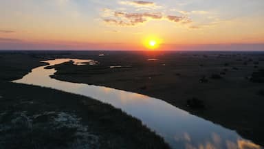 Okavango river at Sunset, Shakawe, Botswana, Africa