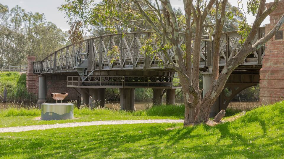 Swing bridge built in 1883, is located in Sale Victoria Australia, was the first movable bridge in Victoria