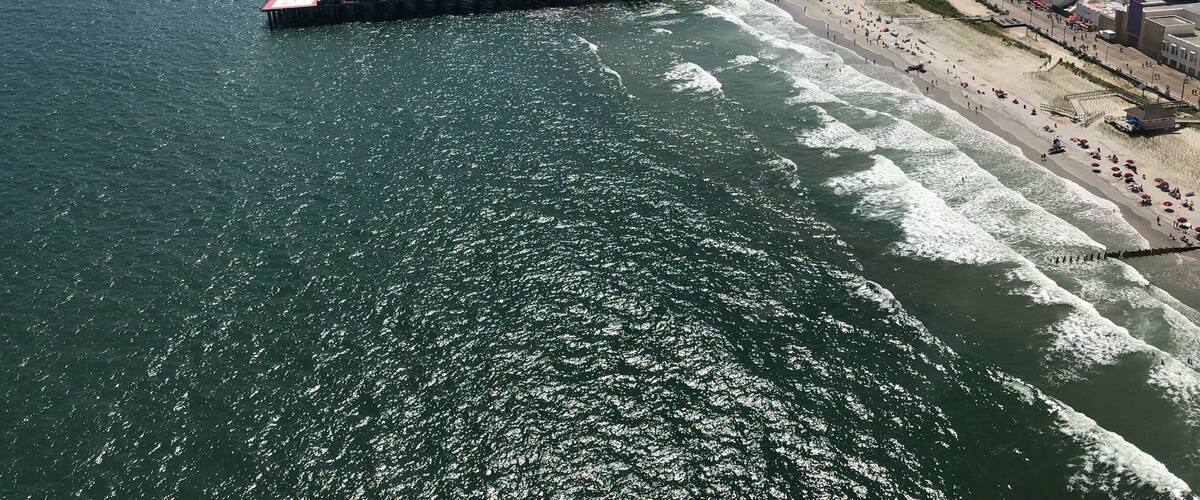 A view of the Atlantic City, New Jersey shoreline from a helicopter ride July 2018