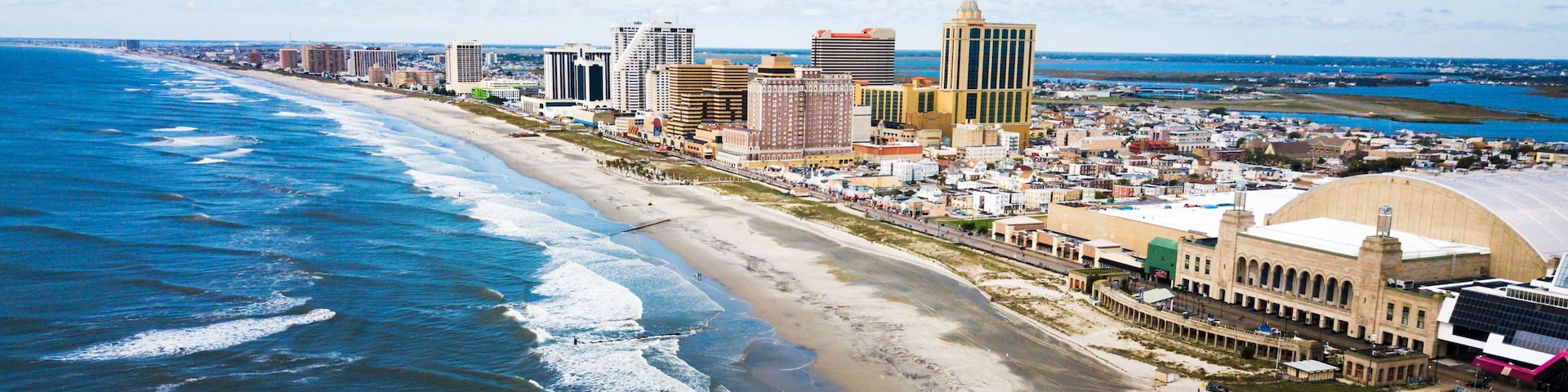 Atlantic city waterline aerial
