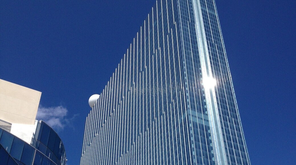 The Revel Casino was Atlantic City's premier beachfront casino before it closed down. The initial plan was to build two identical towers side by side but only one tower was completed.
The most tragic trivia about the project was that several executives lost their lives when their helicopter crashed going to or from a site where they were to select the glass for the gorgeous facade. You can feel their presence when you see it shining in the sun. It is a breathtaking site to see!
#UrbanJungle
