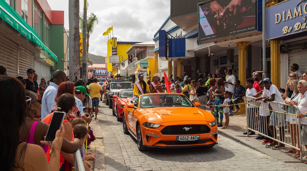 Philipsburg featuring street scenes and a festival