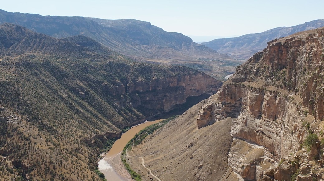 The natural wonder Ras-il Hacar, Botan brook canyon. Botan is a tributary of the Tigris River. Panoramic view, Siirt - TURKEY
